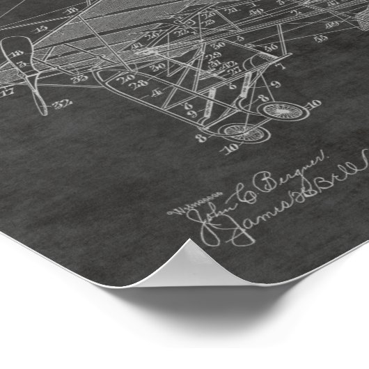 1914 Vintage Flugzeugpatentkunst Zeichnend Druck Poster (Ecke)