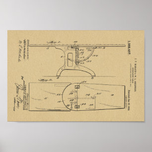 1914 Vintage Osteopathic Table Patent Art Print Poster