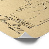 1914 Vintage Osteopathische Tabelle Patentschrift  Poster (Ecke)