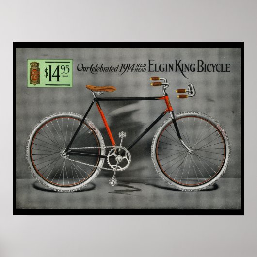 1914 Vintages Elgin King Bicycle Ad Art Poster (Vorne)