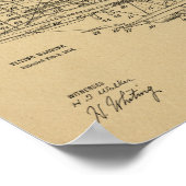 1914 Zeichnend Flugmaschine Poster (Ecke)