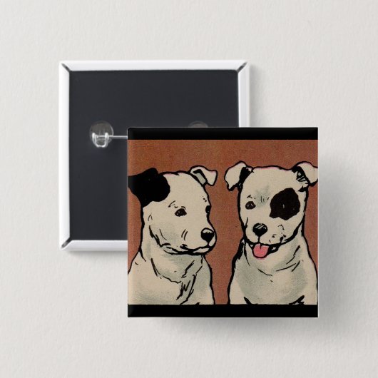 1914 zwei Hunde Button (Vorne & Hinten)