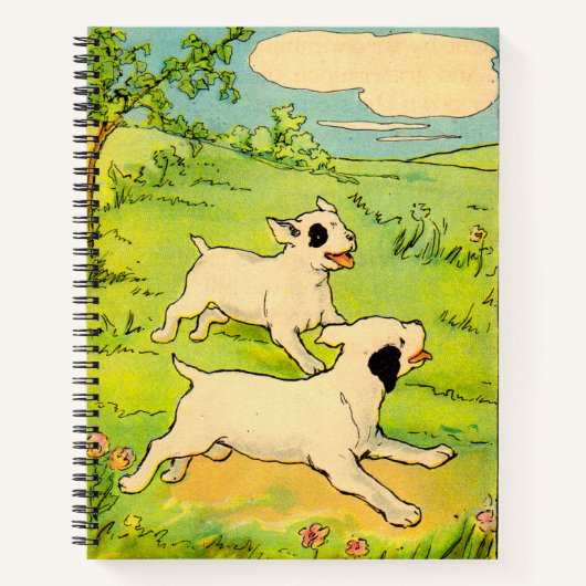 1914 zwei Hunde Kinderbuch-Illustration Notizblock (Vorderseite)