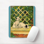 1914 zwei Hunde neugierig Mousepad (Mit Mouse)