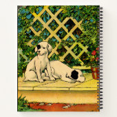 1914 zwei Hunde neugierig Notizblock (Rückseite)