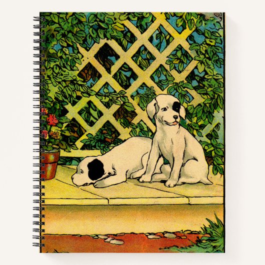 1914 zwei Hunde neugierig Notizblock (Vorderseite)