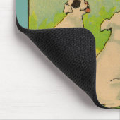1914 zwei Hunde und eine kleine weiße Katze Mousepad (Ecke)