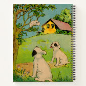 1914 zwei Hunde und eine kleine weiße Katze Notizblock (Rückseite)