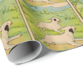 1914 zwei laufende Hunde Geschenkpapier (Rolleneckpunkt)