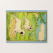 1914 zwei laufende Hunde Puzzle (Horizontal)