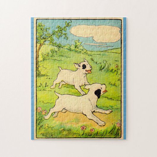 1914 zwei laufende Hunde Puzzle (Vertikal)