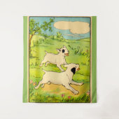 1914 zwei laufende Hunde Wandteppich (Vorderseite)