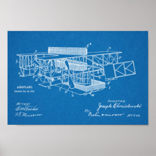 1915 Airship Airplane Patent Art Drawing Print Poster
