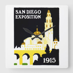1915 Ausstellung in San Diego Quadratische Wanduhr