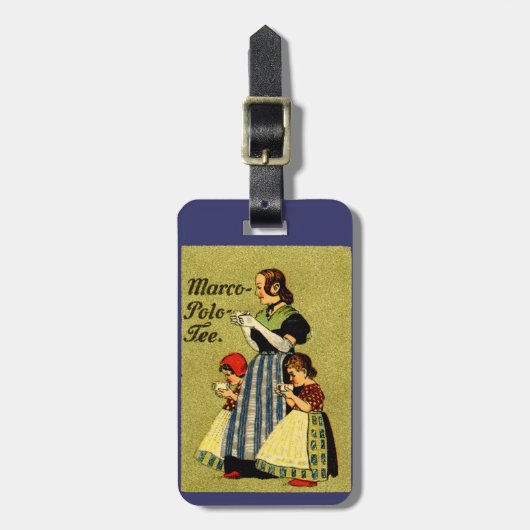 1915 genießt Marco Polo Tea Gepäckanhänger (Vorderseite vertikal)