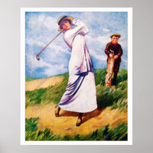 1915 Golf Aquarell Print Poster