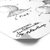 1915 Golf Ball T-Shirt Design Patent Art Print Poster (Ecke)