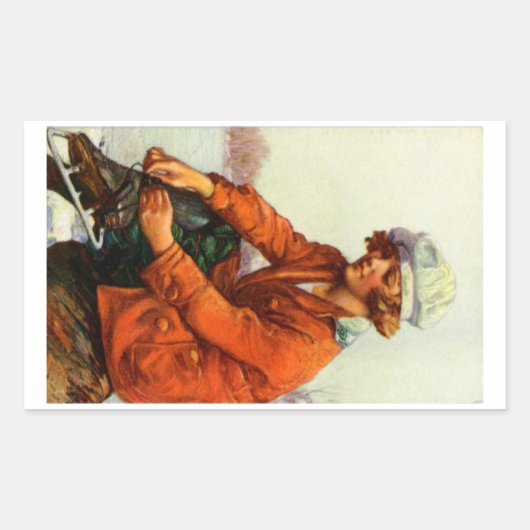 1915 Ice-Skaten Rechteckiger Aufkleber (Vorderseite)