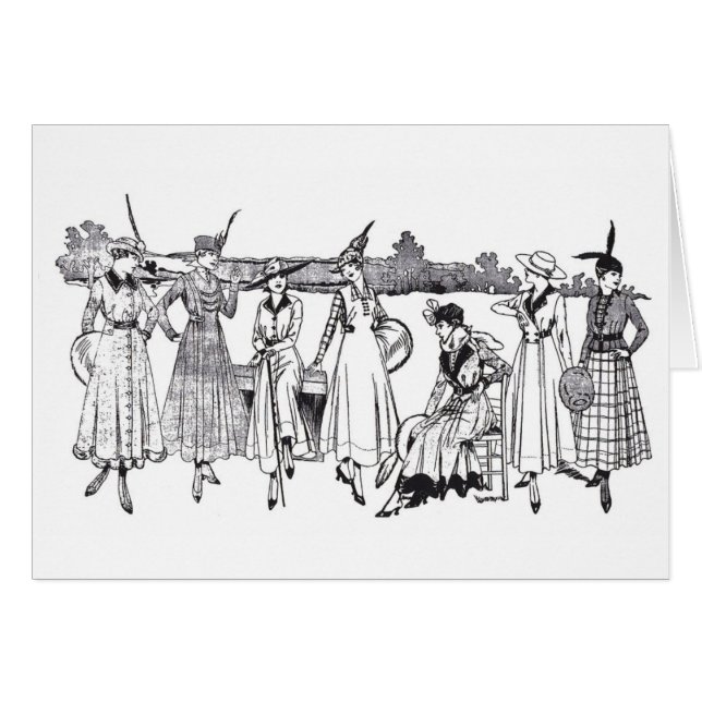 1915 kleidet die einteilige Kittel-Mode Karte (Vorderseite (Horizontal))