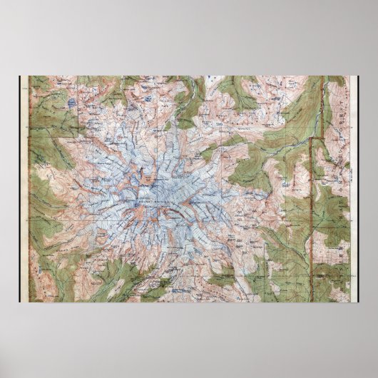 1915 RAINIER-TOPOGRAFIKKARTE POSTER (Vorne)