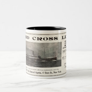 1915 REISE MIT DEM DAMPFER WERBUNG ZWEIFARBIGE TASSE