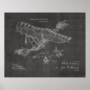 1915 Vintage Flugzeugpatentkunst Zeichnend Druck Poster