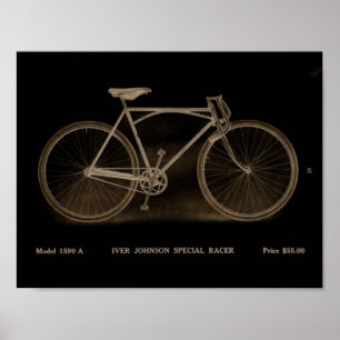 1915 Vintage Iver Johnson Fahrrad Werbeplakat Kuns Poster