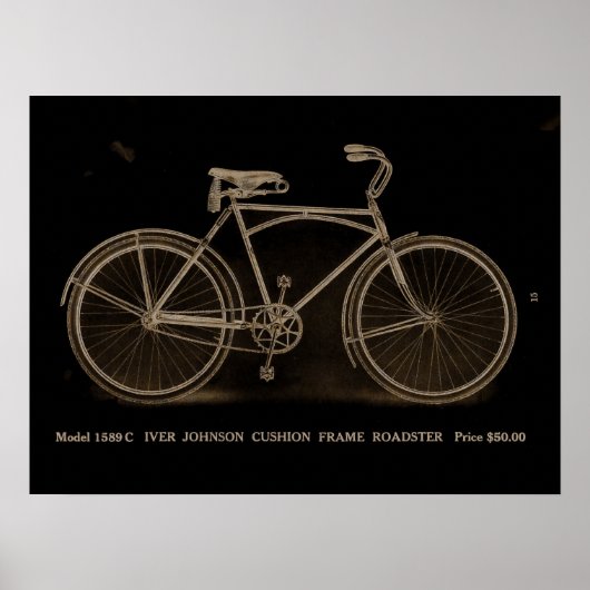 1915 Vintages Iver Johnson Bicycle Ad Art Poster (Vorne)