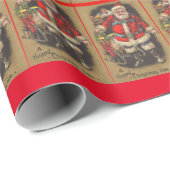 1915 Weihnachtsmann mit seinem Schlitten und Spiel Geschenkpapier (Rolleneckpunkt)