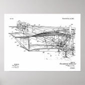 1916 Flugzeug-Biplane-Patent Zeichnend Kunstdruck Poster (Vorne)