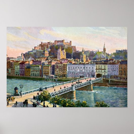 1916 Wasserarelle Salzburg Staat Bridge Poster (Vorne)