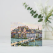 1916 Wasserarelle Salzburg Staat Bridge Postkarte (Stehend Vorderseite)