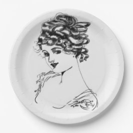 1917 Art Nouveau Ink Zeichnend von meinem Opa Pape Pappteller