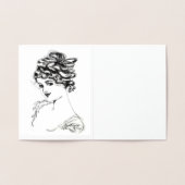 1917 Art Nouveau Lady Gold Foil Note Card Folienkarte (Innenseite)