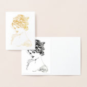 1917 Art Nouveau Lady Gold Foil Note Card Folienkarte (Anzeige)