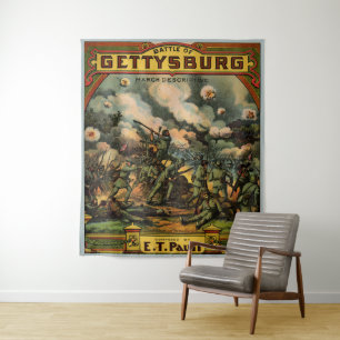 1917 Die Schlacht von Gettysburg Notendruck Wandteppich