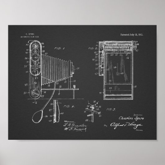 1917 Faltkamera Patent Art Zeichnend Druck Poster (Vorne)