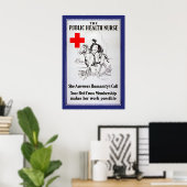 1917 Gesundheitsfürsorgerin - 1. Weltkrieg Rotes K Poster (Heimbüro)