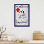 1917 Gesundheitsfürsorgerin - 1. Weltkrieg Rotes K Poster (Küche)