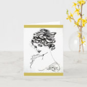 1917 Jugendstil-Mitteilungskarten! Karte (Gelbe Blume)