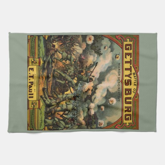 1917 Schlacht bei der Notenmusik von Gettysburg Geschirrtuch (Horizontal)