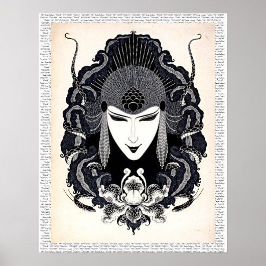 1917 Vintage Elegant Russian Art Nouveau Woman Poster (Vorne)