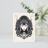 1917 Vintage elegante Jugendstil-Frau Pos Postkarte (Stehend Vorderseite)