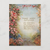 1917 Vintage Floral Geburtstagsgruß  Postkarte (Vorderseite)