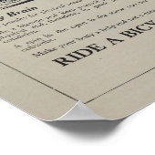 1917 Vintages Fahrrad-Marketing und Art-Poster Poster (Ecke)