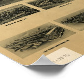 1917 Waterbury CT Birds Eye Panoramablick Karte Poster (Ecke)