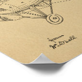 1918 Biplane Flugzeugpatentkunst Zeichnend Druck Poster (Ecke)