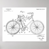 1918 Chainless Bicycle Design Patent Art Print Poster (Vorne)