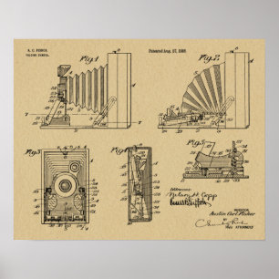 1918 Faltkamera Patent Art Zeichnend Druck Poster