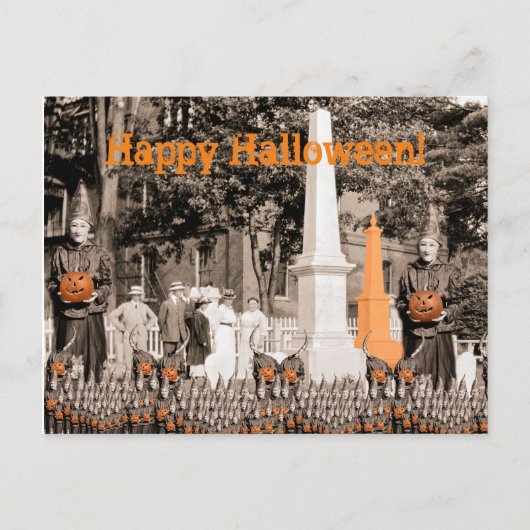 1918 Friedhof Foto Halloween Hexen Pumpkin Postkarte (Vorderseite)